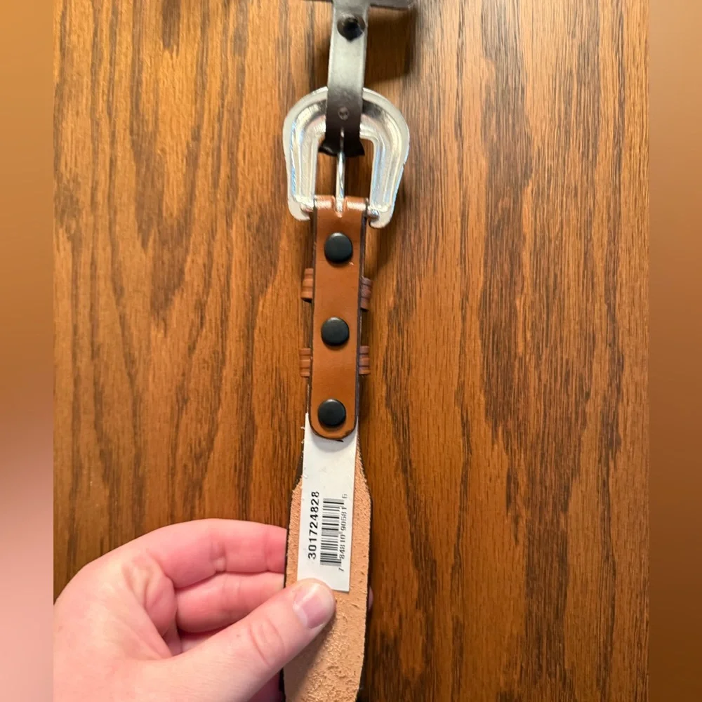 Brown with Hearts Leather Nocona Kid's Belt